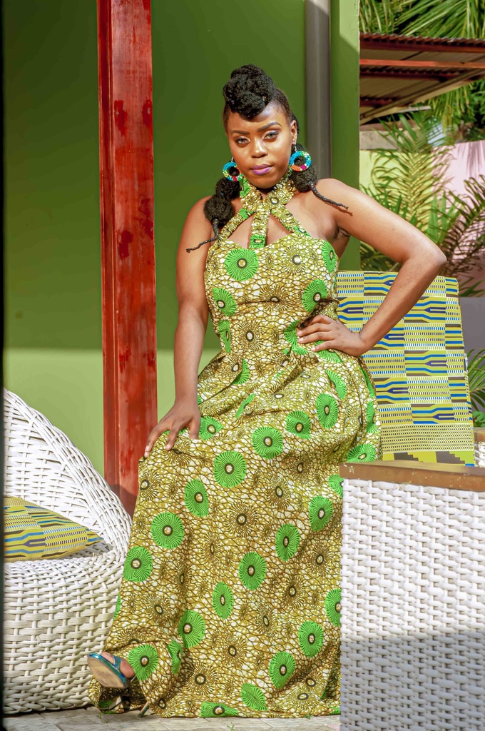 Robe longue best sale pagne africain